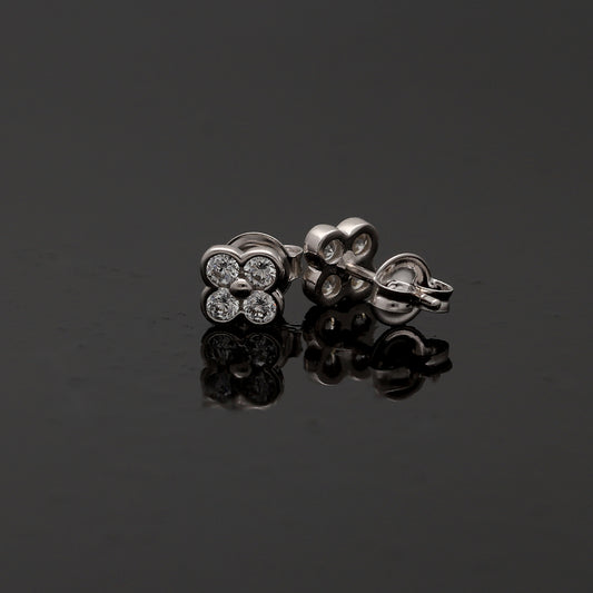 Sterling Silver 925 Mini Flower Earrings - FKJERNSL10813