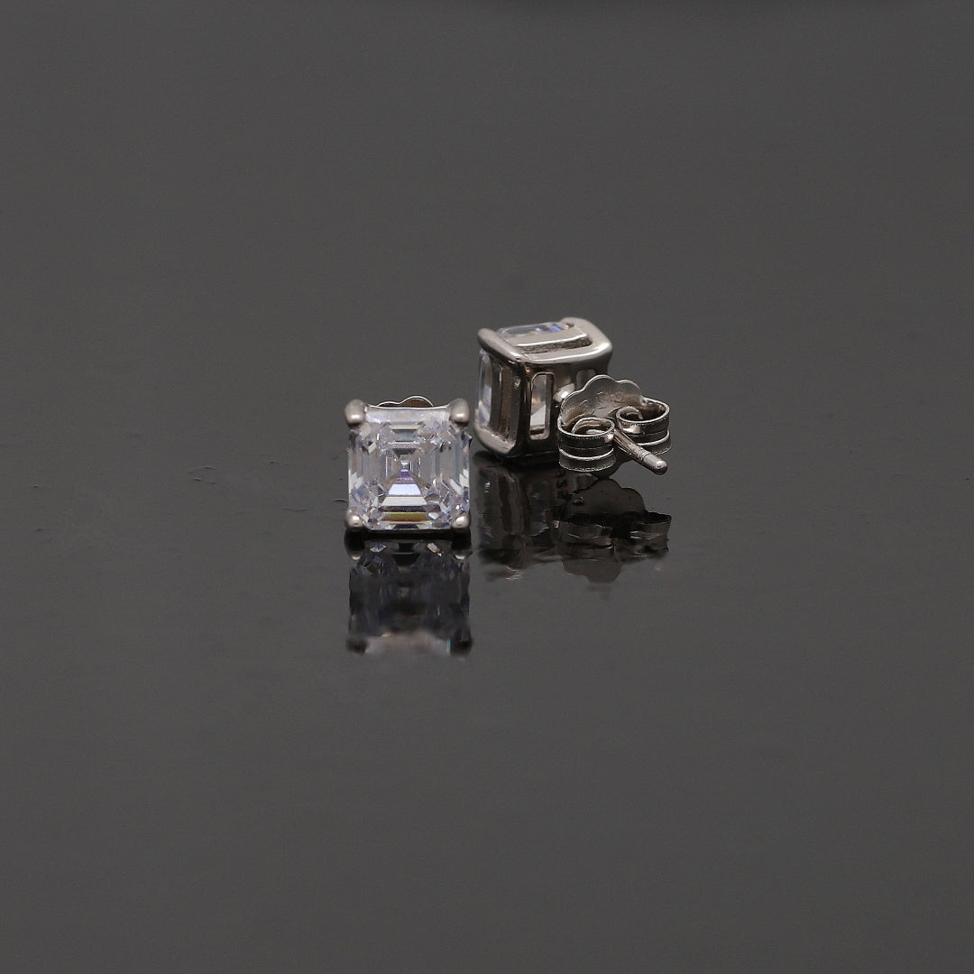 Sterling Silver 925 Classic Square Earrings - FKJERNSL10814