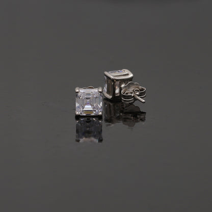 Sterling Silver 925 Classic Square Earrings - FKJERNSL10814