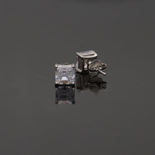 Sterling Silver 925 Classic Square Earrings - FKJERNSL10814
