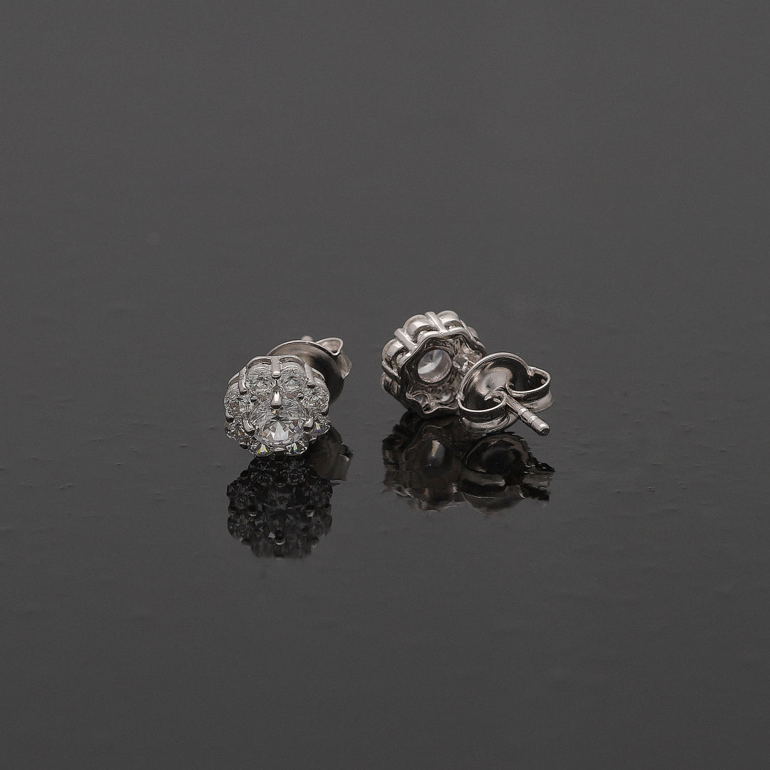 Sterling Silver 925 Sparkling Bloom Earrings - FKJERNSL10815