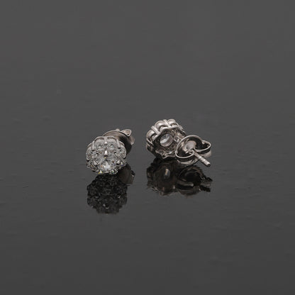 Sterling Silver 925 Sparkling Bloom Earrings - FKJERNSL10815