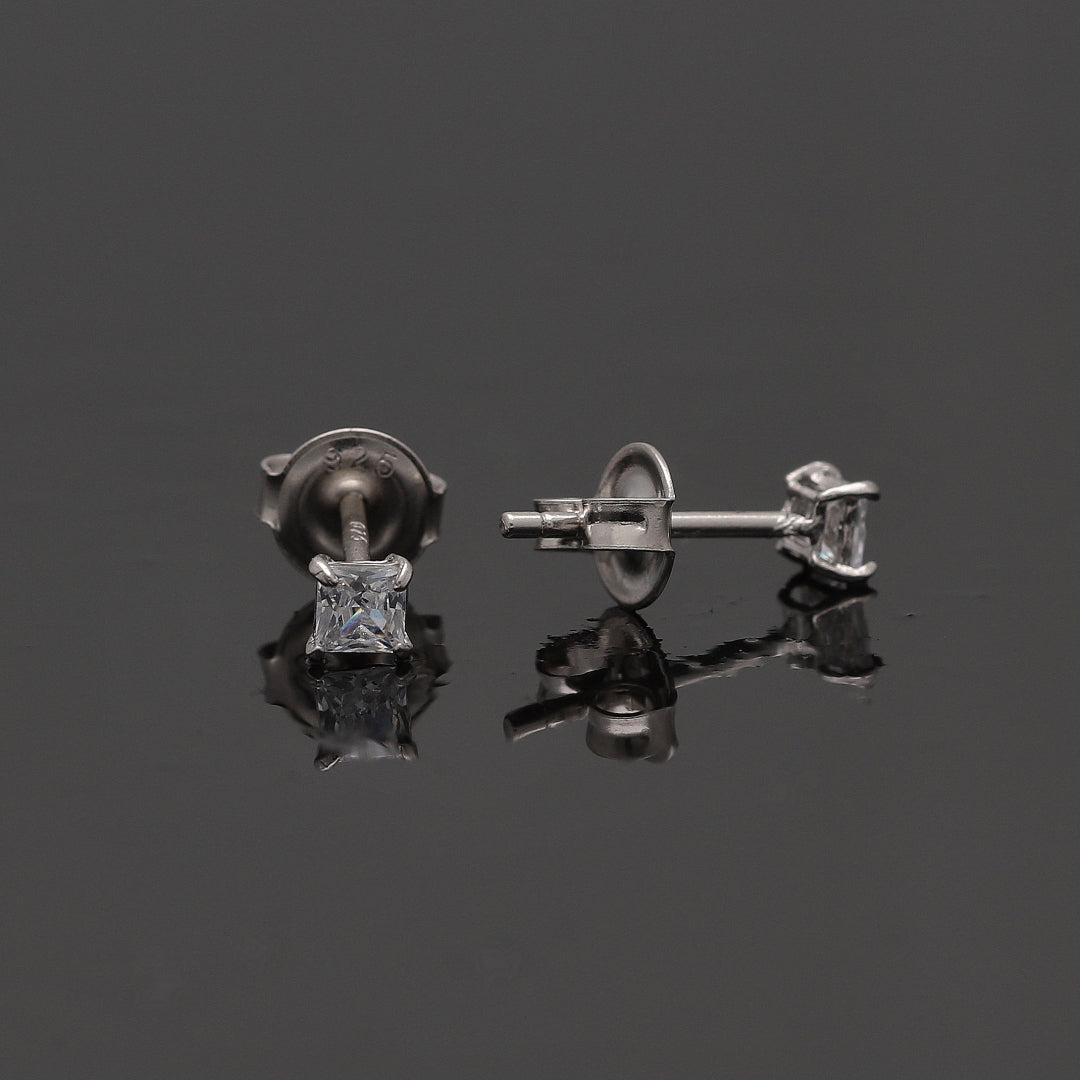 Sterling Silver 925 Luna Square Earrings - FKJERNSL10822