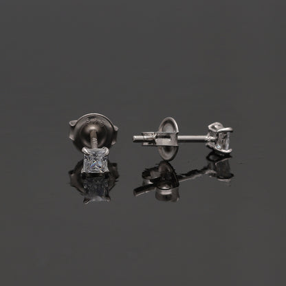 Sterling Silver 925 Luna Square Earrings - FKJERNSL10822