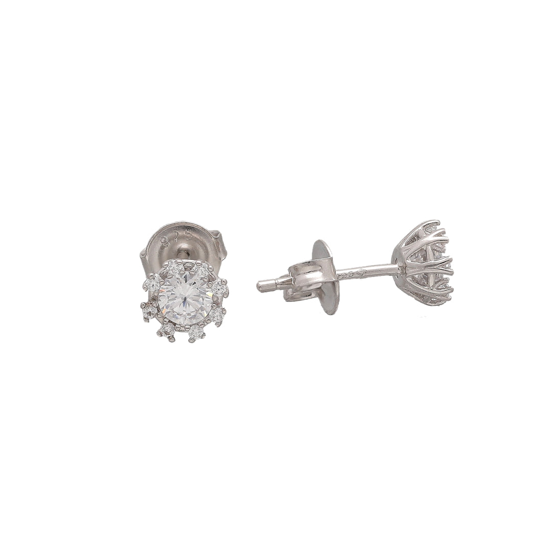 Sterling Silver 925 Snowflake Spark Earrings - FKJERNSL10824