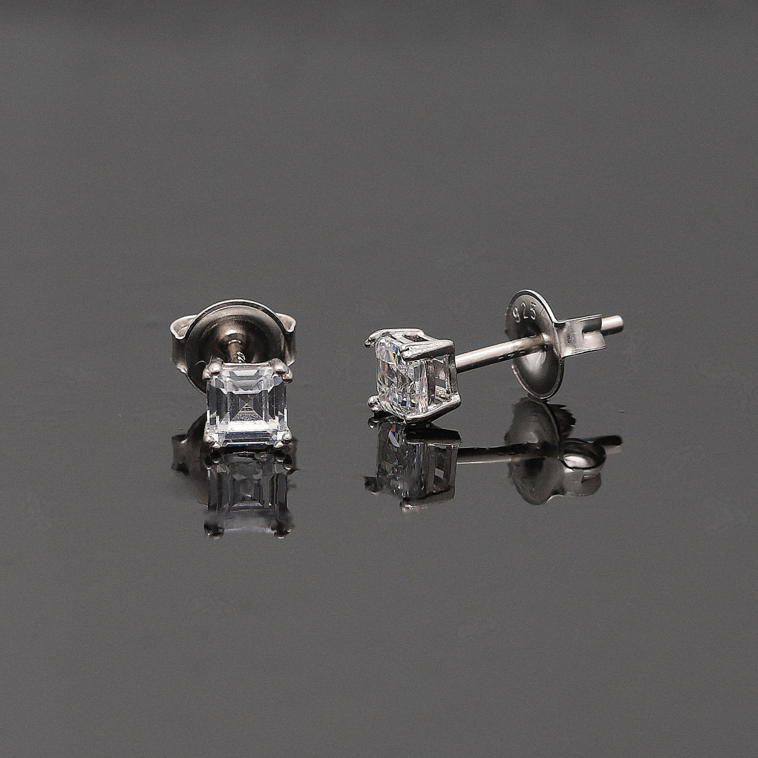 Sterling Silver 925 Prism Cut Earrings - FKJERNSL10826