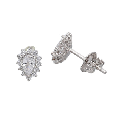 Sterling Silver 925 Pear Shine Earrings - FKJERNSL10830