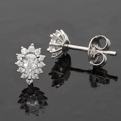 Sterling Silver 925 Pear Shine Earrings - FKJERNSL10830