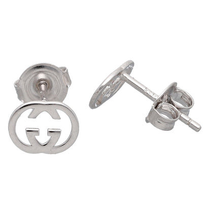 Sterling Silver 925 Gucci Logo Earrings - FKJERNSL10834