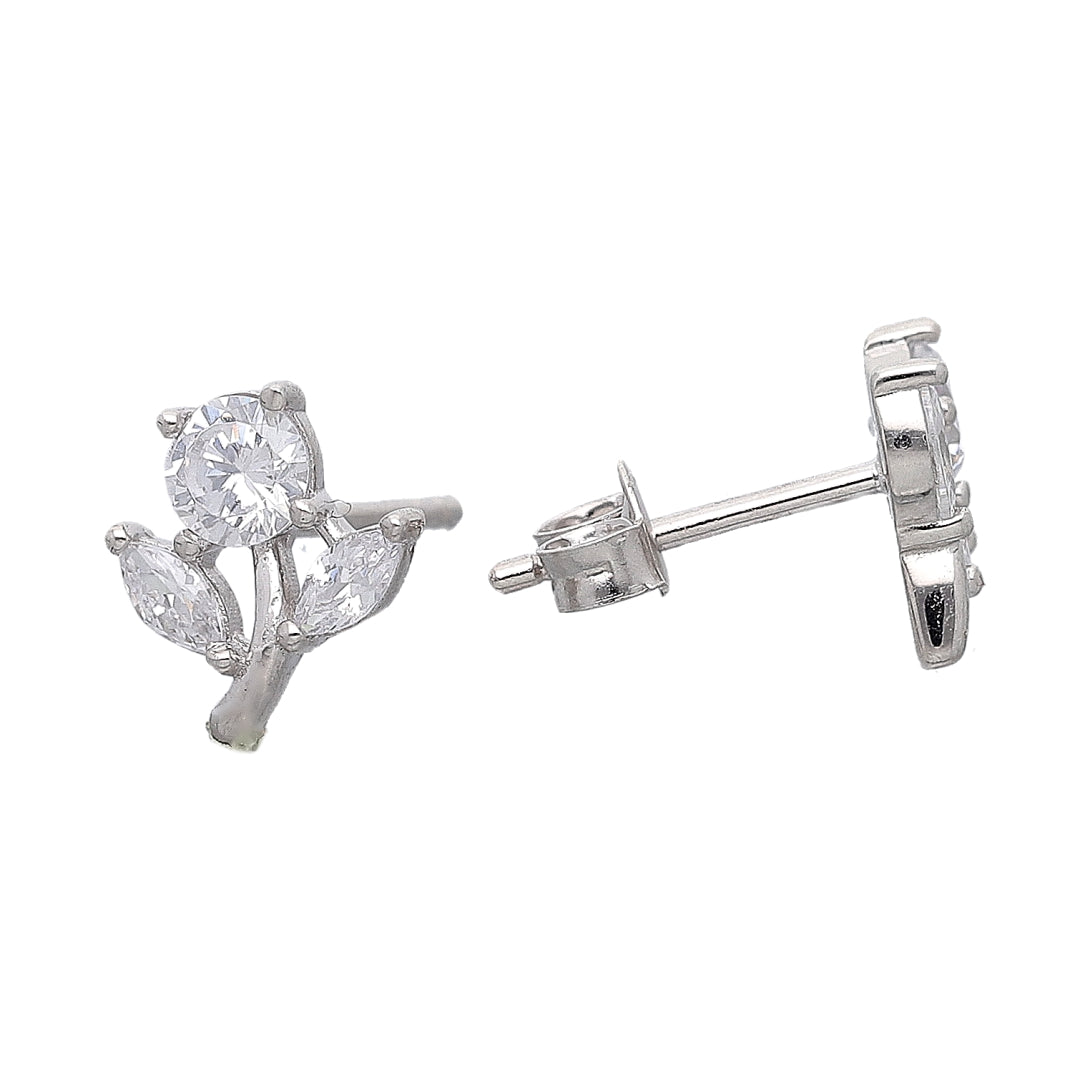 Sterling Silver 925 Flora Spark Earrings - FKJERNSL10835