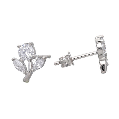Sterling Silver 925 Flora Spark Earrings - FKJERNSL10835