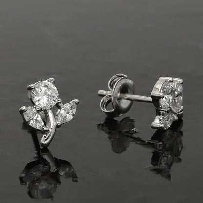 Sterling Silver 925 Flora Spark Earrings - FKJERNSL10835