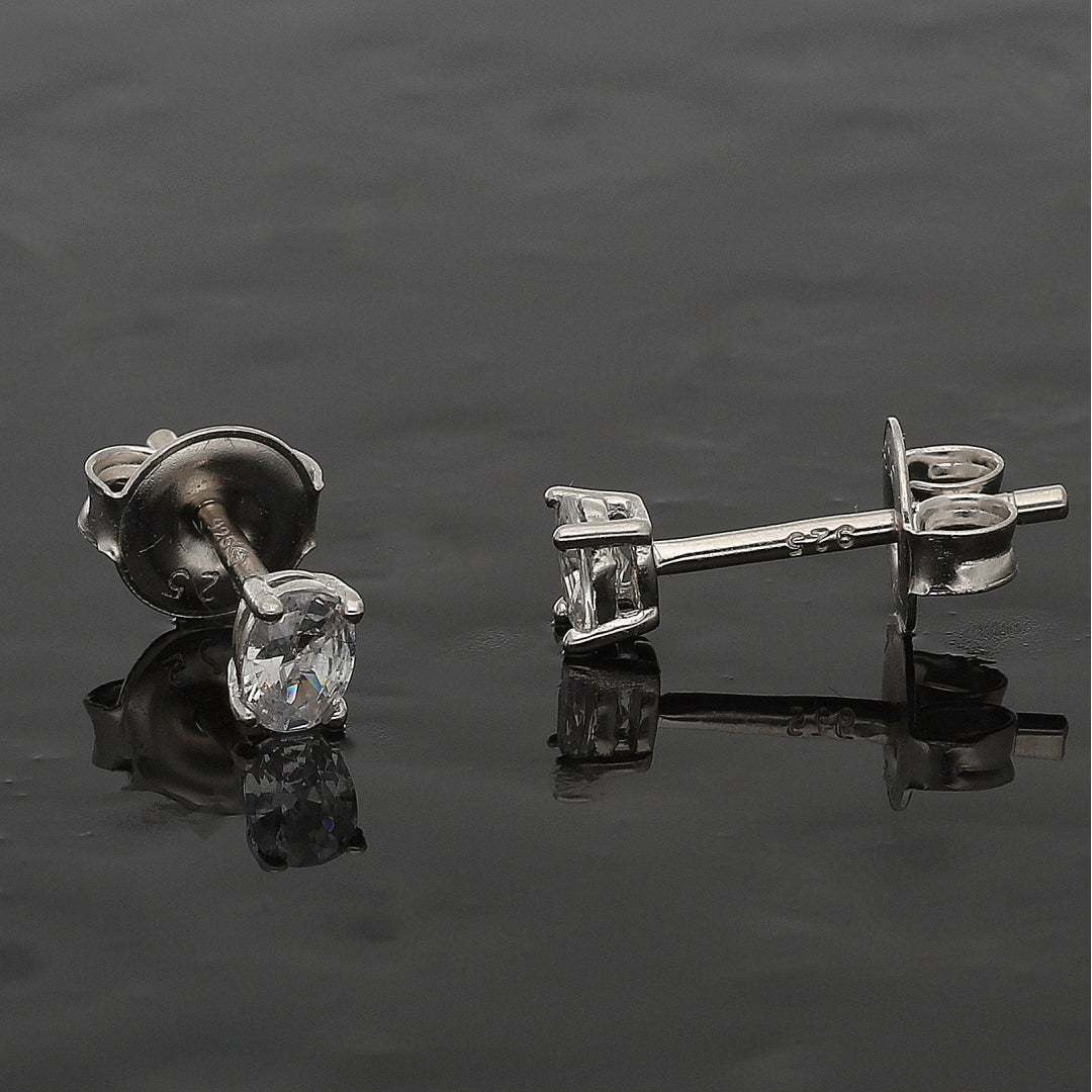 Sterling Silver 925 Oval Cut Earrings - FKJERNSL10837