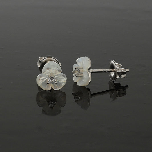 Sterling Silver 925 Shell Petal Earrings - FKJERNSL10839
