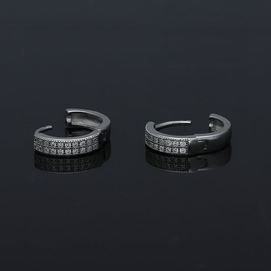Sterling Silver 925 Huggie Hoops Earrings - FKJERNSL11115