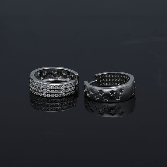 Sterling Silver 925 Everyday Hoops Earrings - FKJERNSL11116