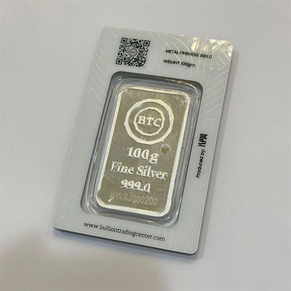 BTC 100 Grams Silver Bar in 999 Silver – FKJGBRSL6629