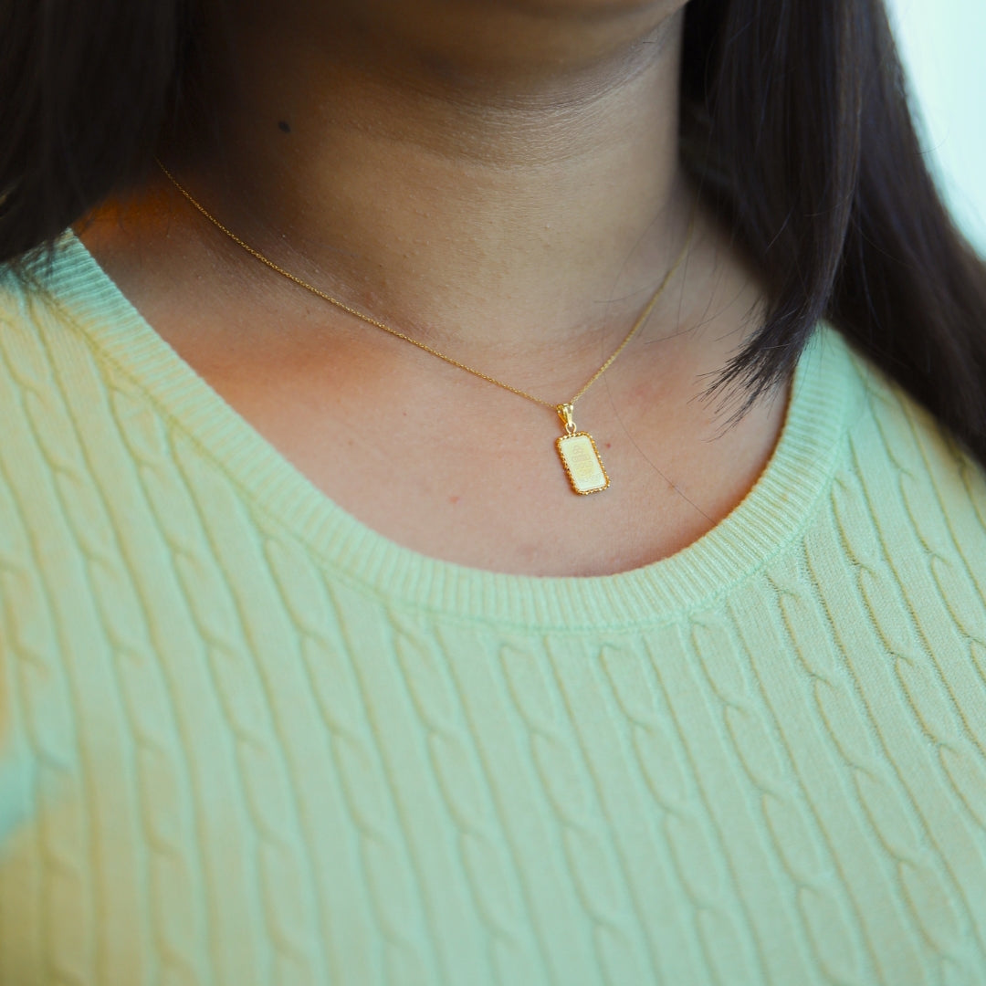 Gold Necklace (Chain With Bar Shaped Pendant) 21KT - FKJNKL21KM10016