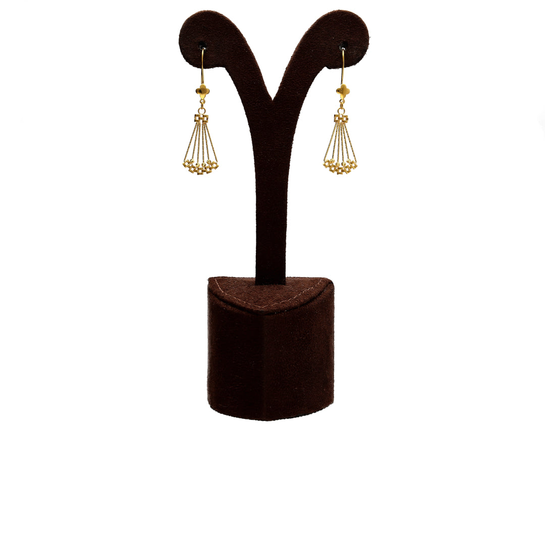 Gold Cascade Necklace Set (Necklace, Bracelet, Earrings and Ring) 21KT - FKJNKLST21KM10164