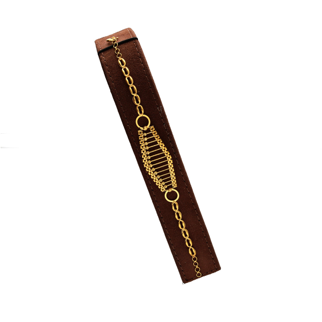 Gold Cascade Necklace Set (Necklace, Bracelet, Earrings and Ring) 21KT - FKJNKLST21KM10164