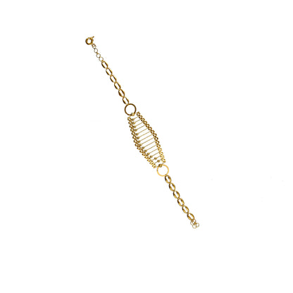 Gold Cascade Necklace Set (Necklace, Bracelet, Earrings and Ring) 21KT - FKJNKLST21KM10164