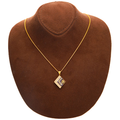 Gold Necklace (Chain with Rhombus Shaped Pendant) 21KT - FKJNKL21KM10206