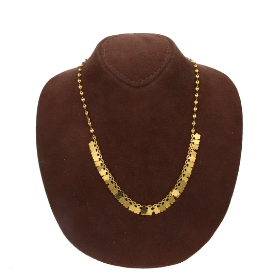 Gold Delicate Flower Charms Necklace 21KT - FKJNKL21KM10335