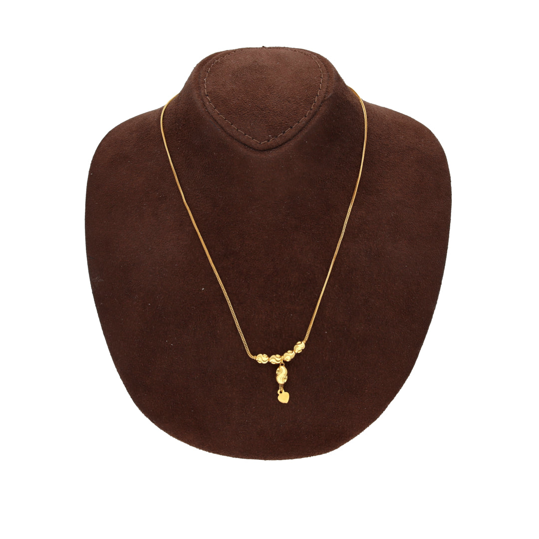 Gold Minimalist Dainty Drop Necklace 21KT - FKJNKL21KM10336