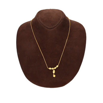 Gold Minimalist Dainty Drop Necklace 21KT - FKJNKL21KM10336