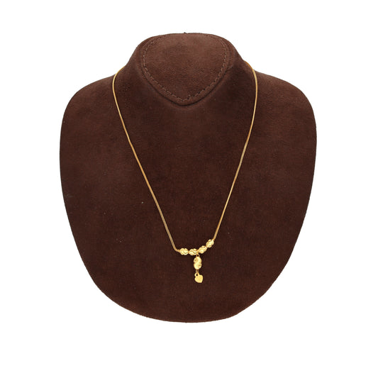 Gold Minimalist Dainty Drop Necklace 21KT - FKJNKL21KM10336