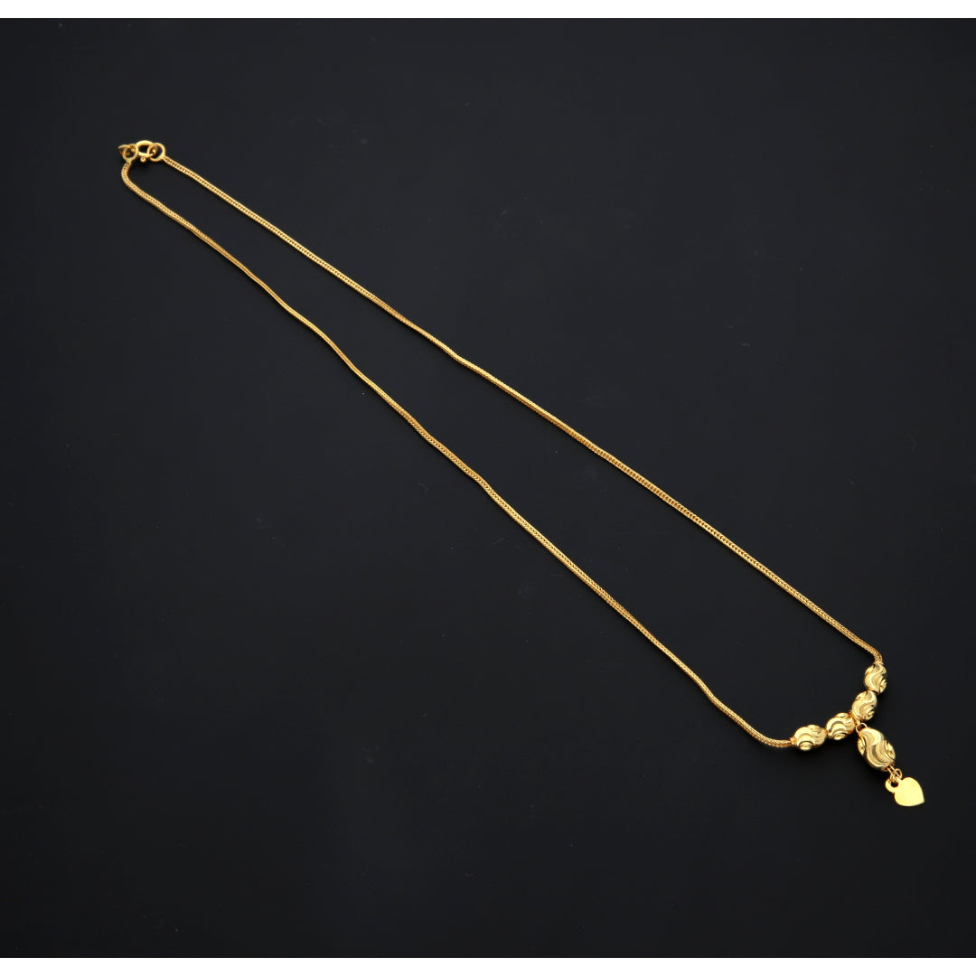 Gold Minimalist Dainty Drop Necklace 21KT - FKJNKL21KM10336
