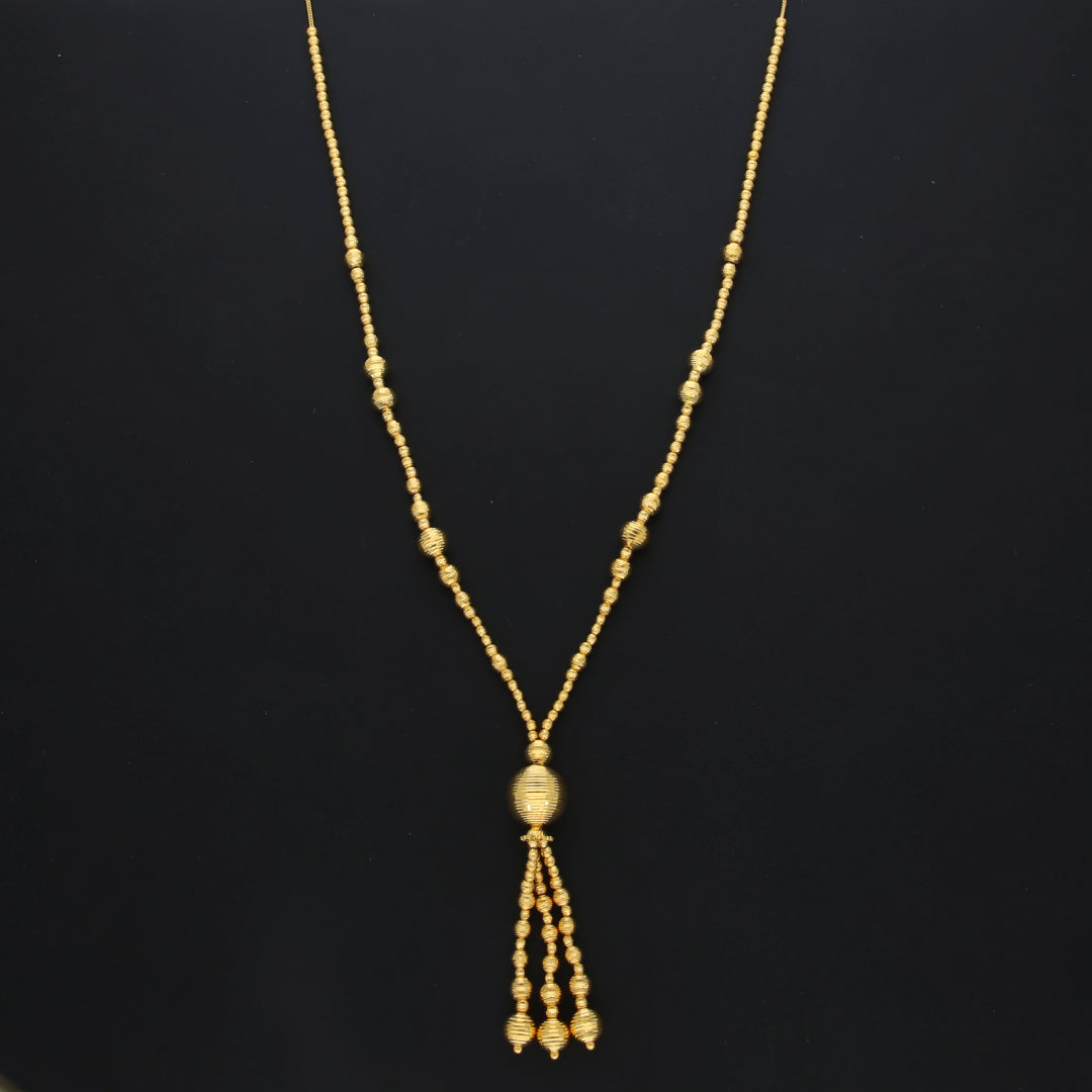 Gold Cascade Bead Necklace 21KT - FKJNKL21KM10338