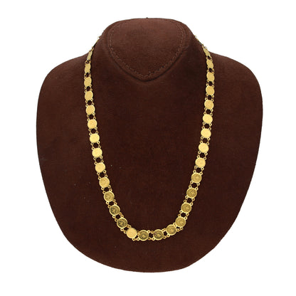 Gold Interlinked Turkish Lira Necklace 21KT - FKJNKL21KM10339