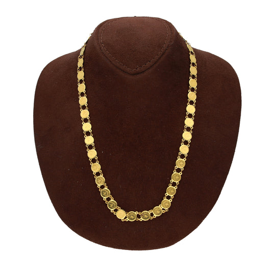Gold Interlinked Turkish Lira Necklace 21KT - FKJNKL21KM10339