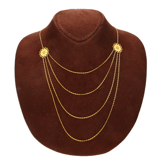 Gold Layered Necklace 21KT - FKJNKL21KM10342