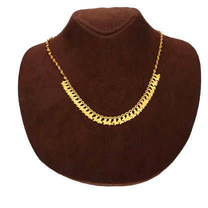 Gold Delicate Patterned Necklace 21KT - FKJNKL21KM10347