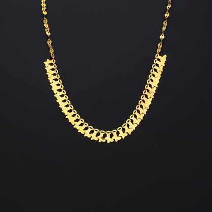 Gold Delicate Patterned Necklace 21KT - FKJNKL21KM10347