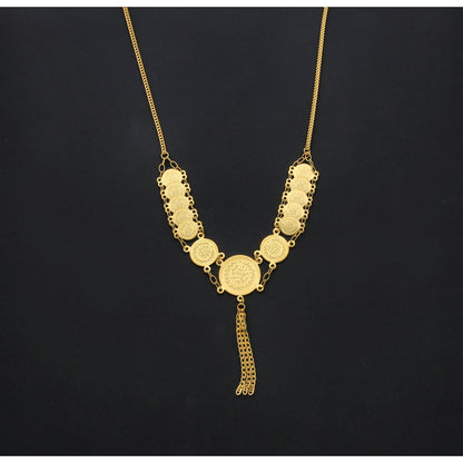 Gold Lira Drape Necklace 21KT - FKJNKL21KM10349