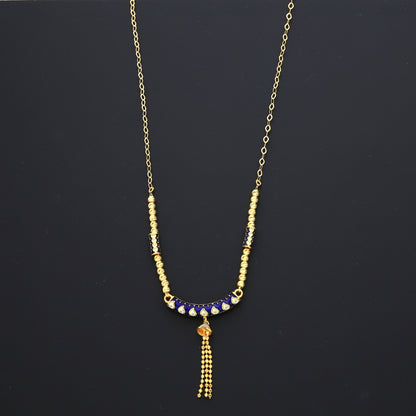 Gold Midnight Tassel Necklace 21KT - FKJNKL21KM10350