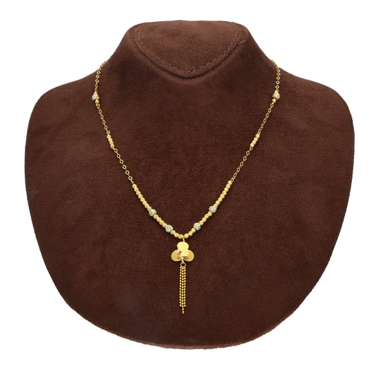 Gold Bloom Drop Necklace 21KT - FKJNKL21KM10357