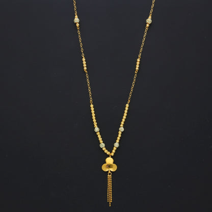 Gold Bloom Drop Necklace 21KT - FKJNKL21KM10357