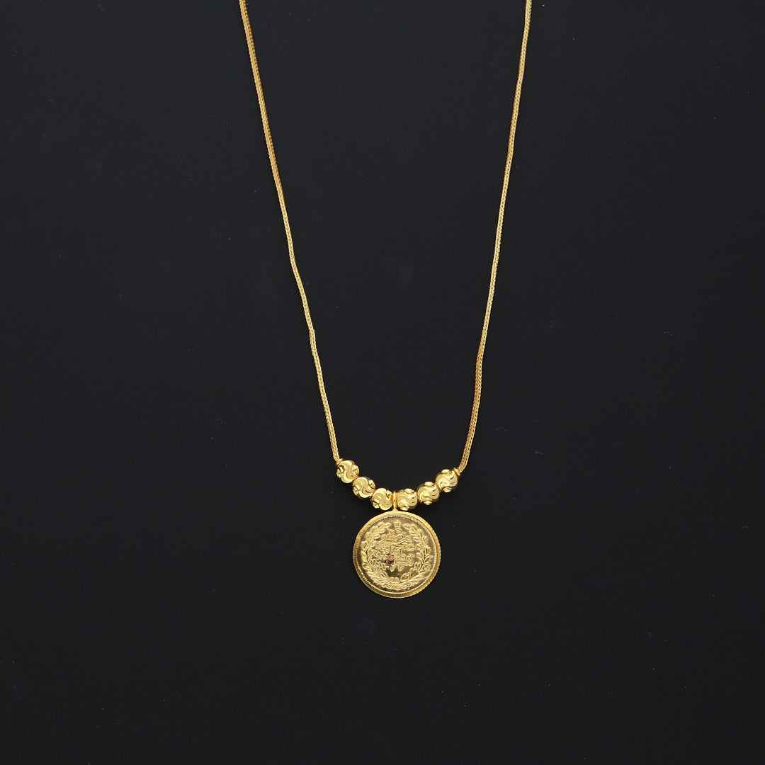Gold Lira Heritage Necklace 21KT - FKJNKL21KM10358