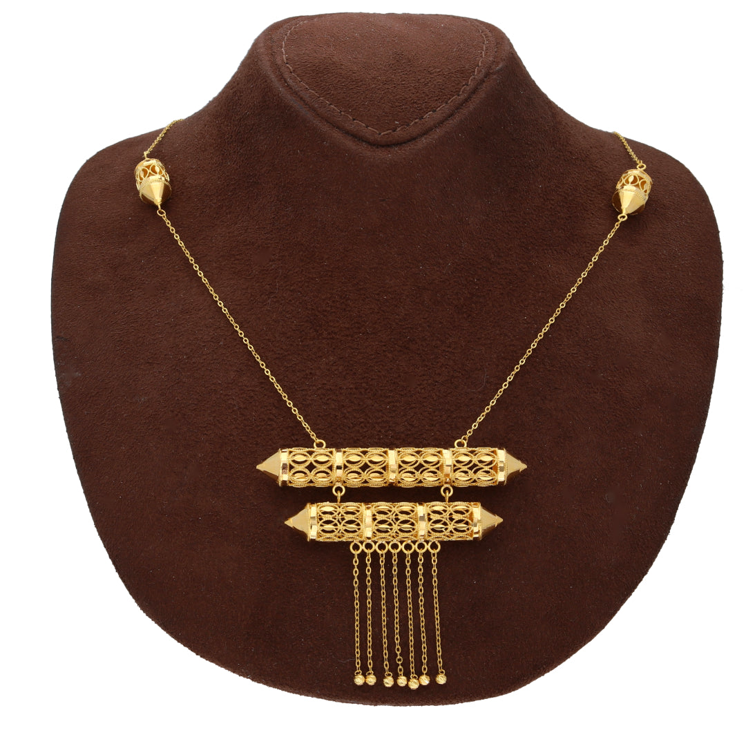 Gold Cascade Heritage Necklace 21KT - FKJNKL21KM10369