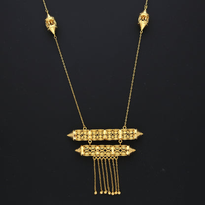 Gold Cascade Heritage Necklace 21KT - FKJNKL21KM10369