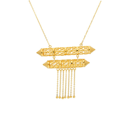 Gold Cascade Heritage Necklace 21KT - FKJNKL21KM10369