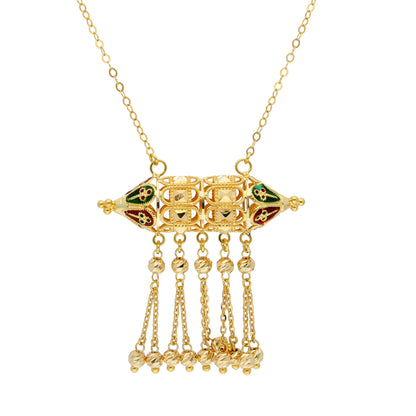 Gold Antique Drape Necklace 21KT - FKJNKL21KM10370