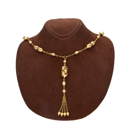 Gold Classic Dangler Necklace 21KT - FKJNKL21KM10378