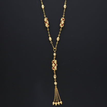 Gold Classic Dangler Necklace 21KT - FKJNKL21KM10378