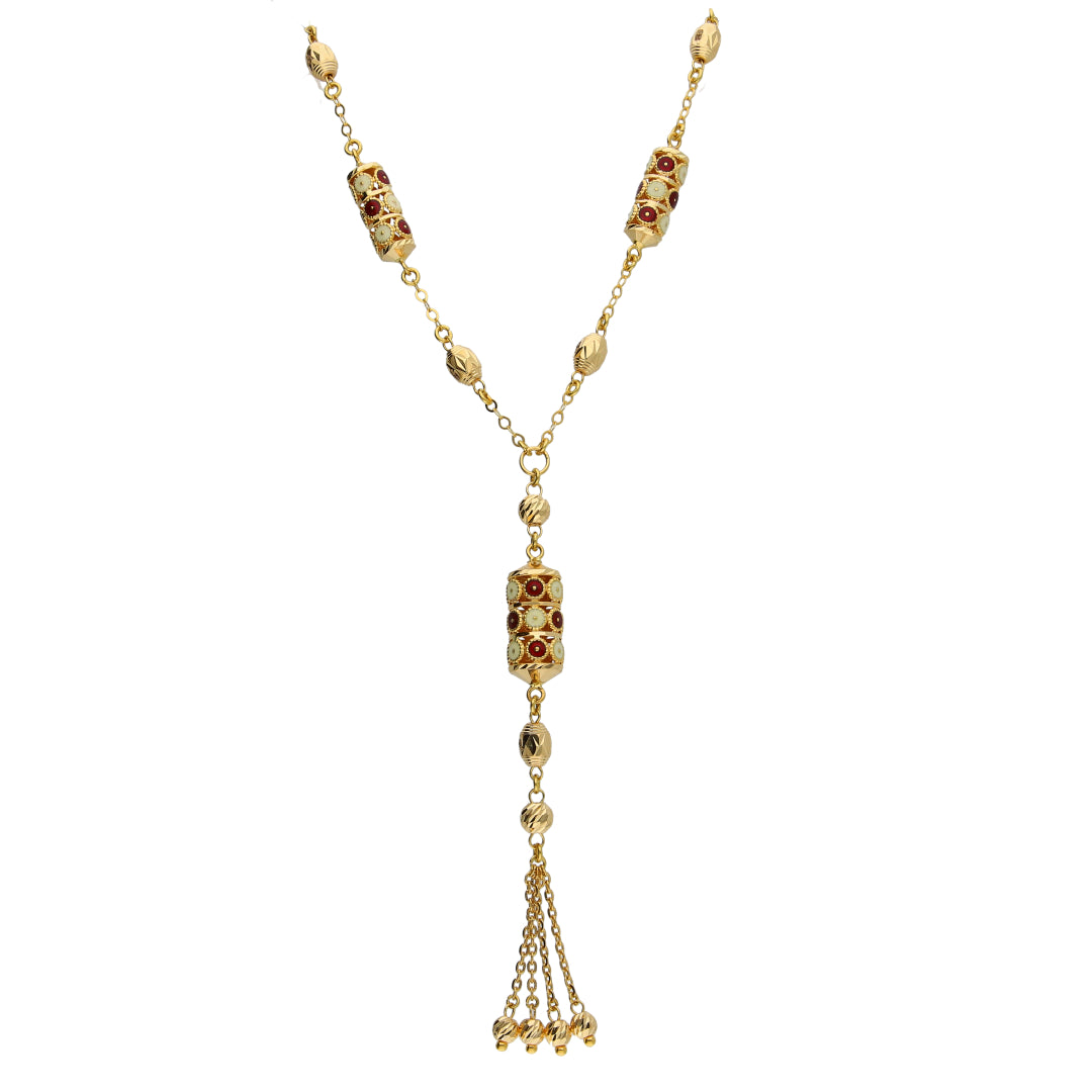 Gold Classic Dangler Necklace 21KT - FKJNKL21KM10378
