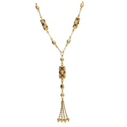 Gold Classic Dangler Necklace 21KT - FKJNKL21KM10378